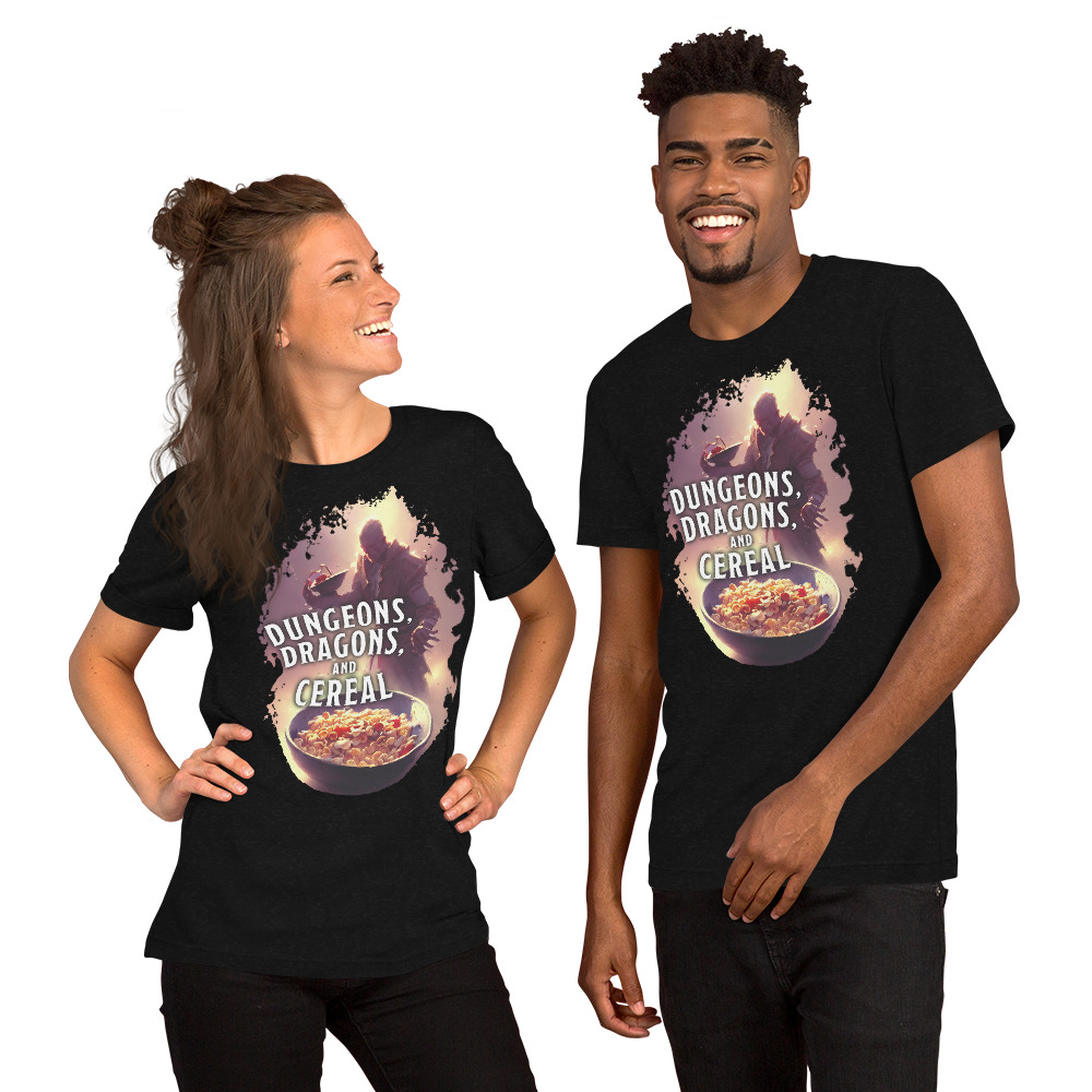 Dungeons, Dragons, and Cereal Unisex Tee - Image 3
