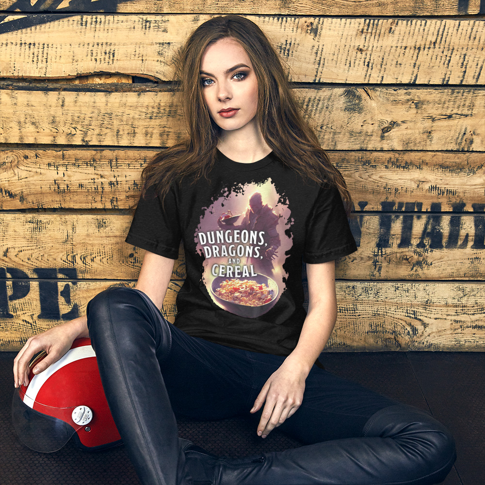 Dungeons, Dragons, and Cereal Unisex Tee - Image 4