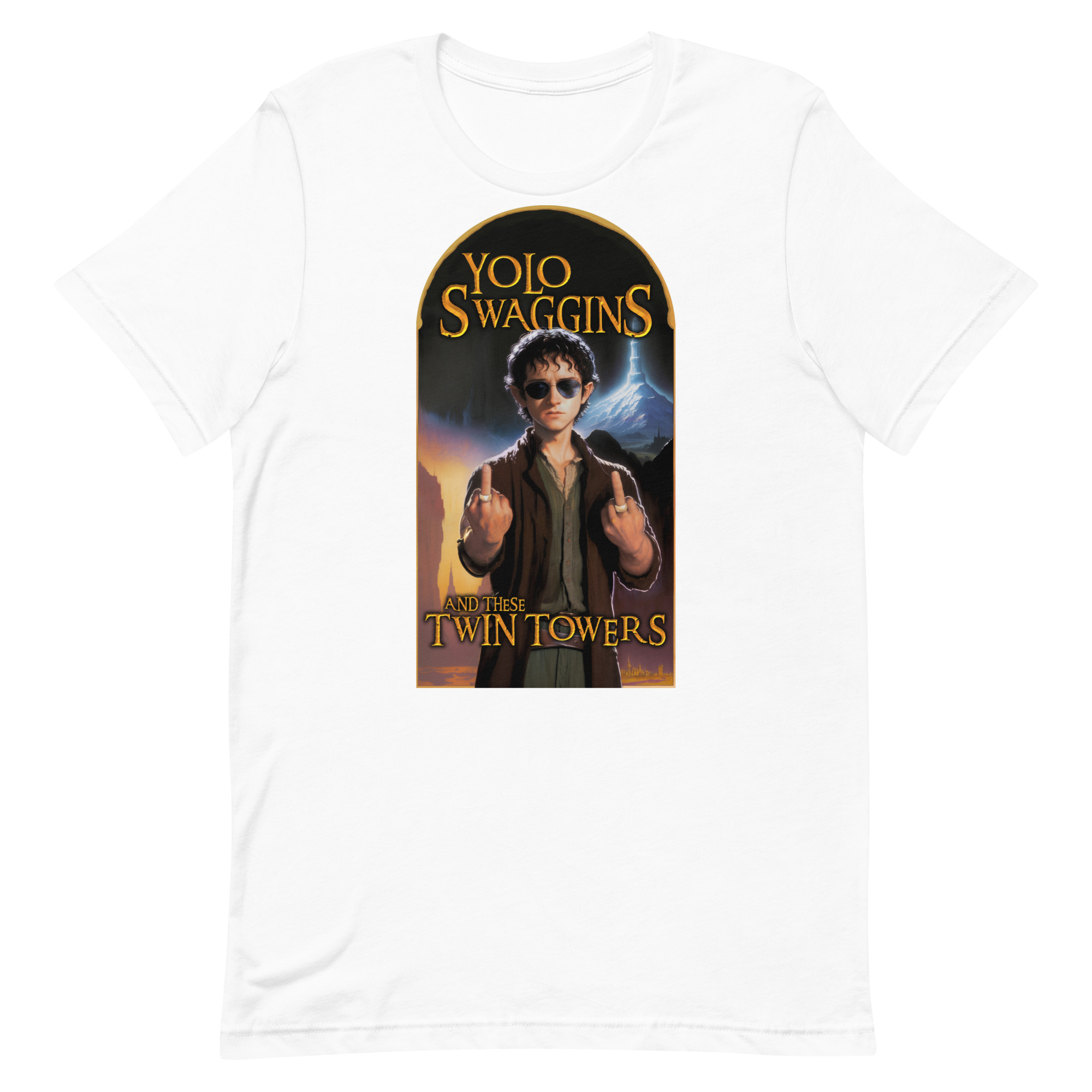 Yolo Swaggins and These Twin Towers Unisex t-shirt - Image 7